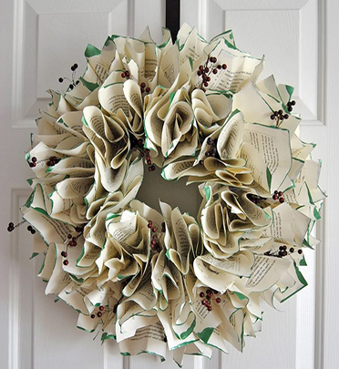 book page wreath