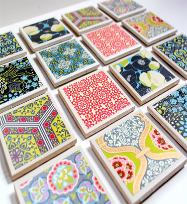 summer tile coasters