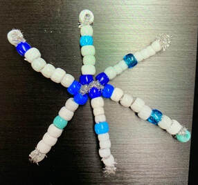 Pony bead snowflakes craft example