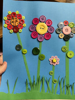 Button flowers craft example