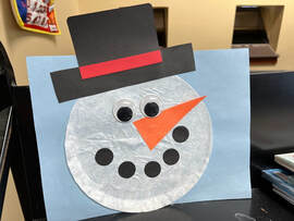 Coffee filter snowman craft example