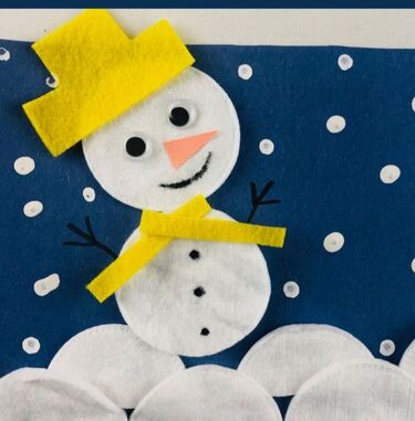 Cotton round snowmen craft example
