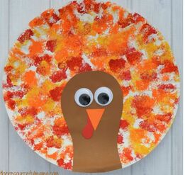Paint splotch turkeys craft example