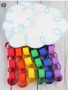 Paper chain rainbow craft example