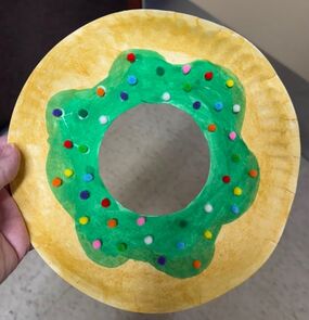 Paper plate donuts craft example