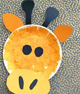 Paper plate giraffe craft example