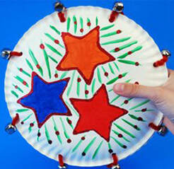 Paper plate tambourine craft example