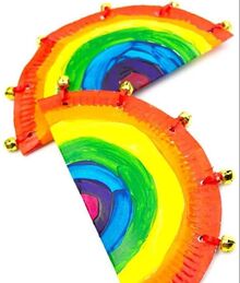 Rainbow tambourine craft example