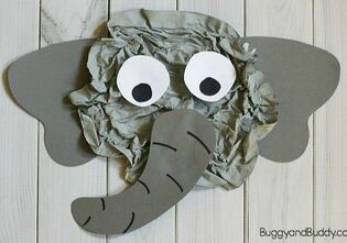 Tissue paper elephants craft example