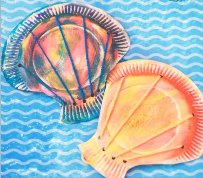 Paper plate seashells