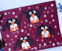 Sponge Painted Penguin